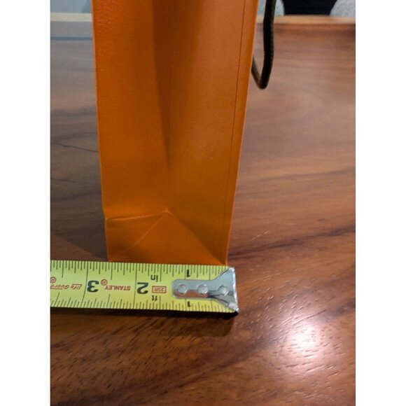 Hermes Luxury Orange Paper Shopping Bag With Rope Handles  8.5" - Picture 10 of 10